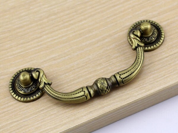 2.5" 3.75" 5" Drawer Pulls, Single Drop Knob, Swing Bail Handle, Antique Bronze