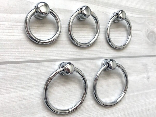 Polished Chrome Drop Ring Drawer Pulls