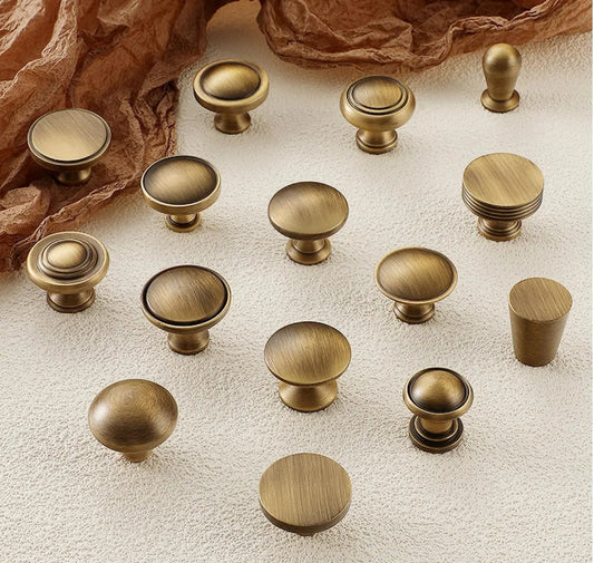 Brass Knob, Drawer Pulls, Kitchen Hardware, Antique Bronze