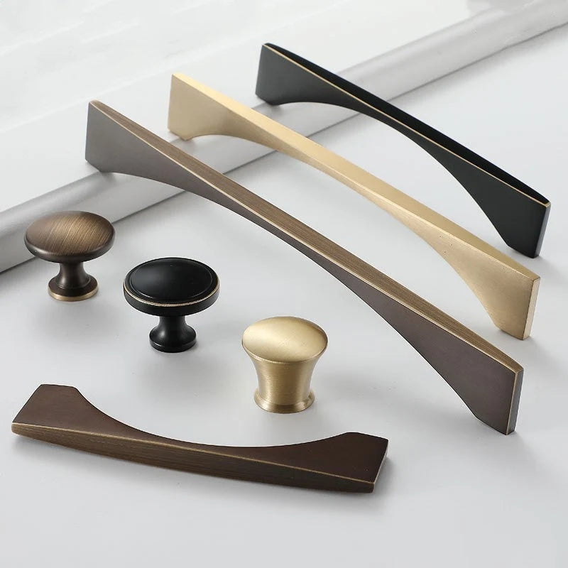 Brass Cabinet Handles, Black Gold Coffee Bronze, Drawer Pulls | Kitchen Hardware