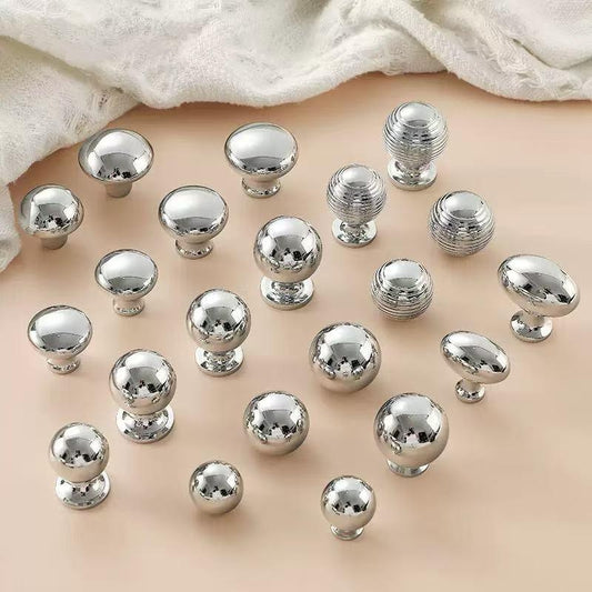 Ball Cabinet Knob, Solid Brass, Polished Chrome Drawer Pull, Kitchen Hardware