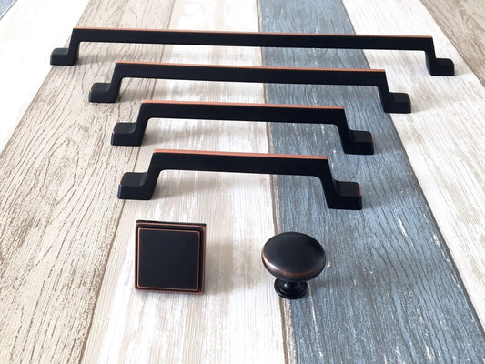 Cabinet Pull Handles Black Copper, Modern Mid Century, Kitchen Hardware