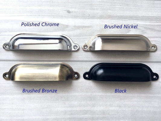 4.75" Cup Drawer Pull Bin Dresser Pulls Handles Bronze Black Nickel Chrome Silver Kitchen Cabinet Hardware 4 3/4"