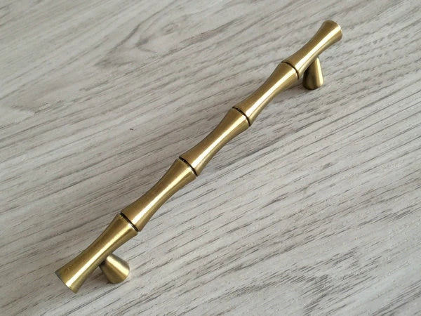 2.5" 3.75" 5" Bamboo Drawer Pull Cabinet Handle Brushed Bronze