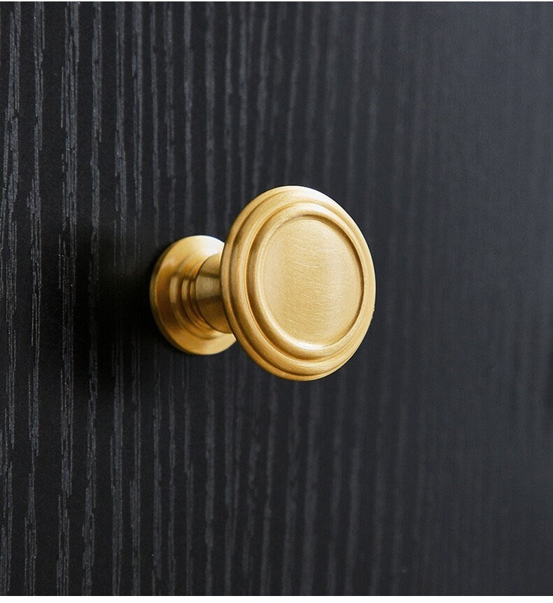 3.75" 5" Solid Brass Cabinet Handles in Brushed Gold | MCM Kitchen Hardware