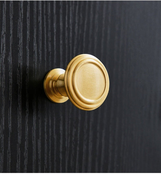 3.75" 5" Solid Brass Cabinet Handles in Brushed Gold | MCM Kitchen Hardware