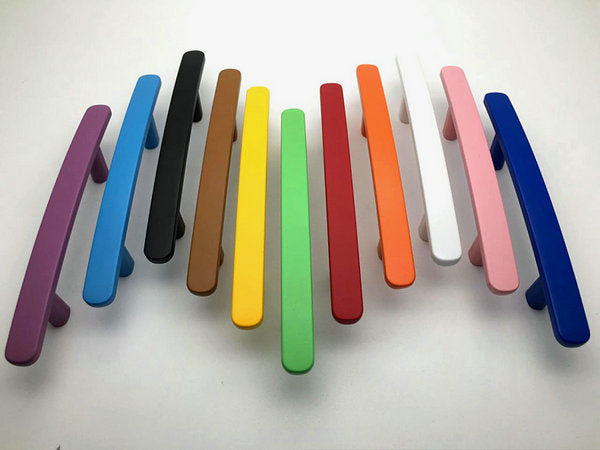 3" 3.75" 5" Colorful Drawer Pulls, Cabinet Bar Handles, Pink Red Orange Blue Green Yellow White Black