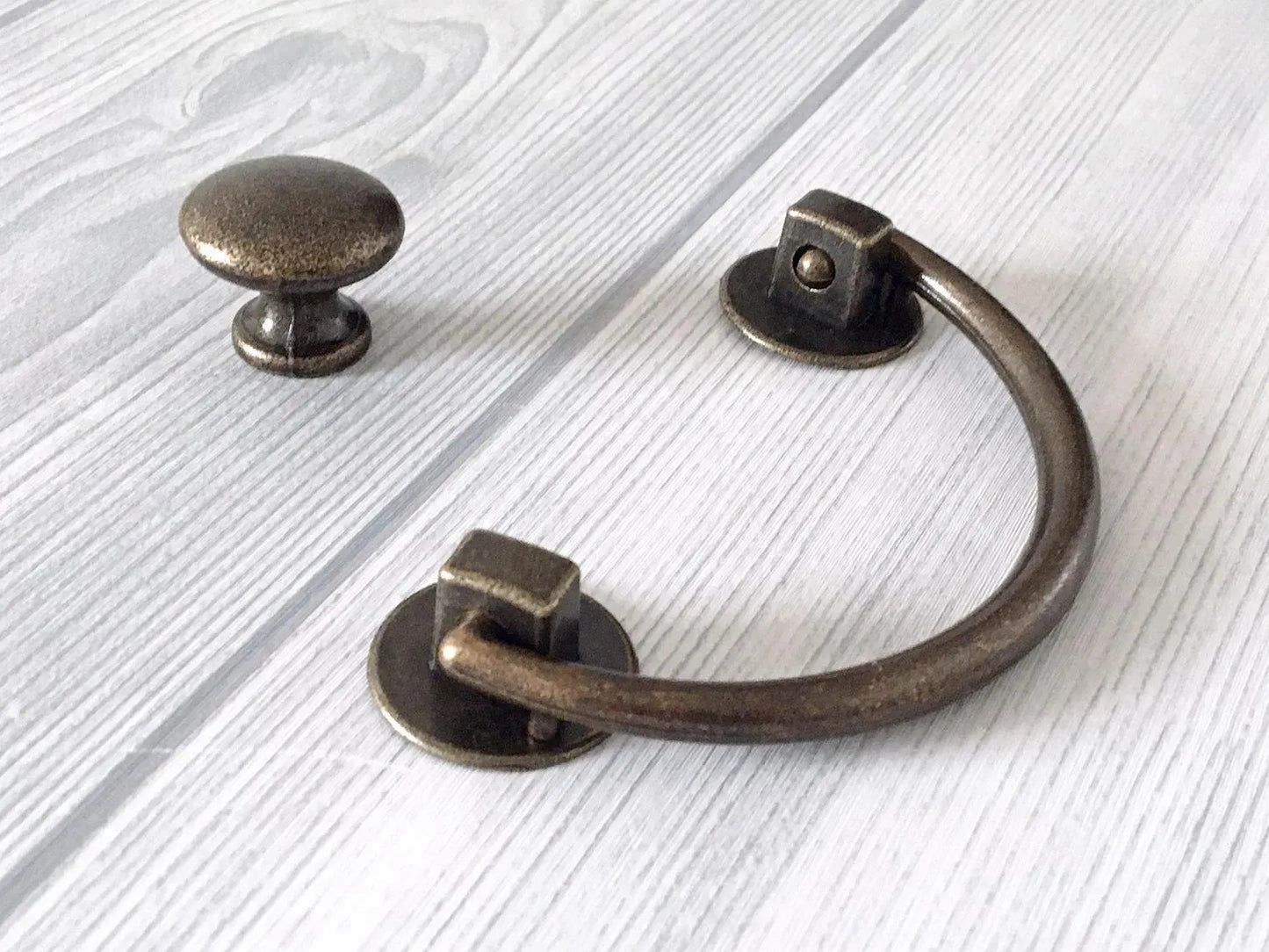 3" Drawer Pull Bail Drop Handles Antique Bronze 76 mm Centers | Lynns Hardware