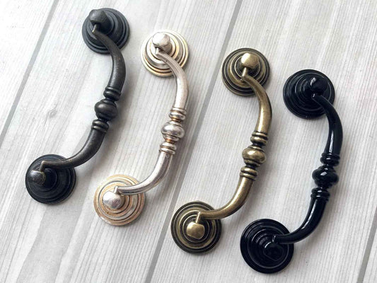 4-1/4 Inch C-C Swing Bail Handles - Antique Bronze/Silver/Black