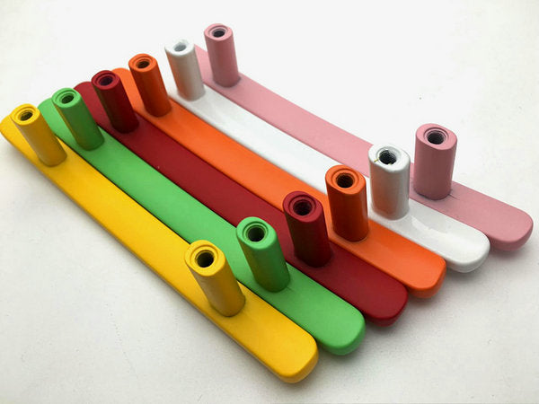 3" 3.75" 5" Colorful Drawer Pulls, Cabinet Bar Handles, Pink Red Orange Blue Green Yellow White Black