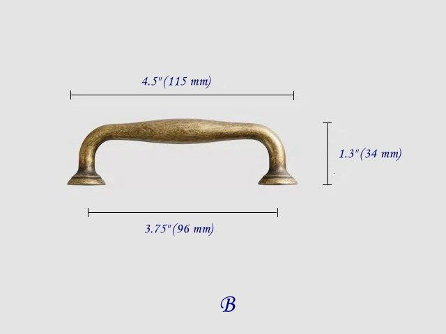 3.75 Inch antique Bronze Drawer Pull Rustic Kitchen Hardware 96 mm