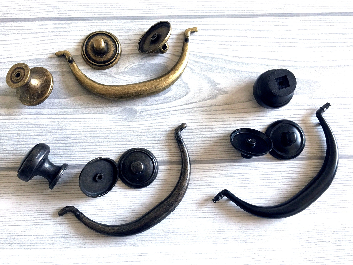 4.25" 4.5" Vintage Style Bail Drawer Pulls Handle Knob Dark Antique Bronze Black