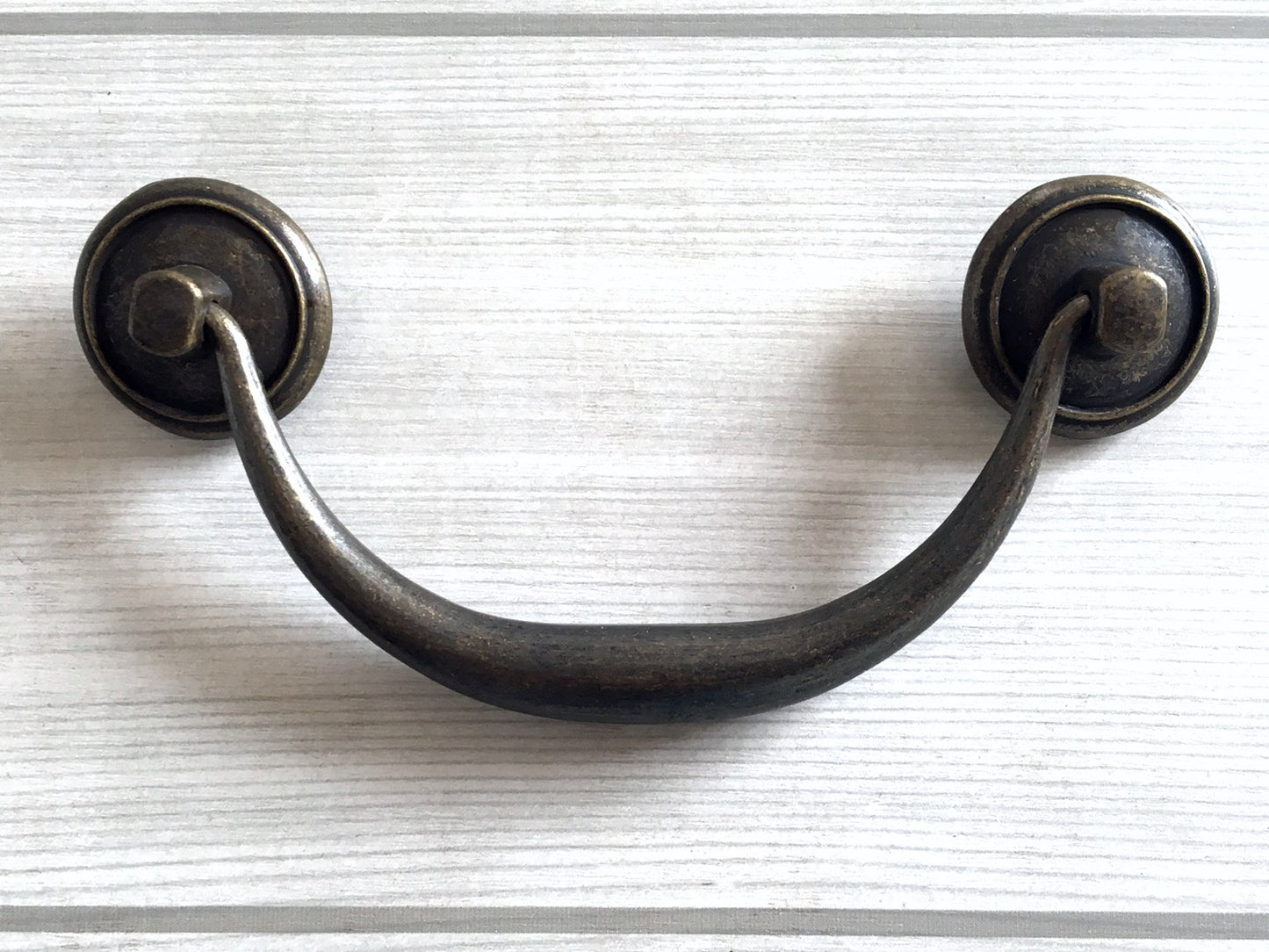 4.25" 4.5" Vintage Style Bail Drawer Pulls Handle Knob Dark Antique Bronze Black