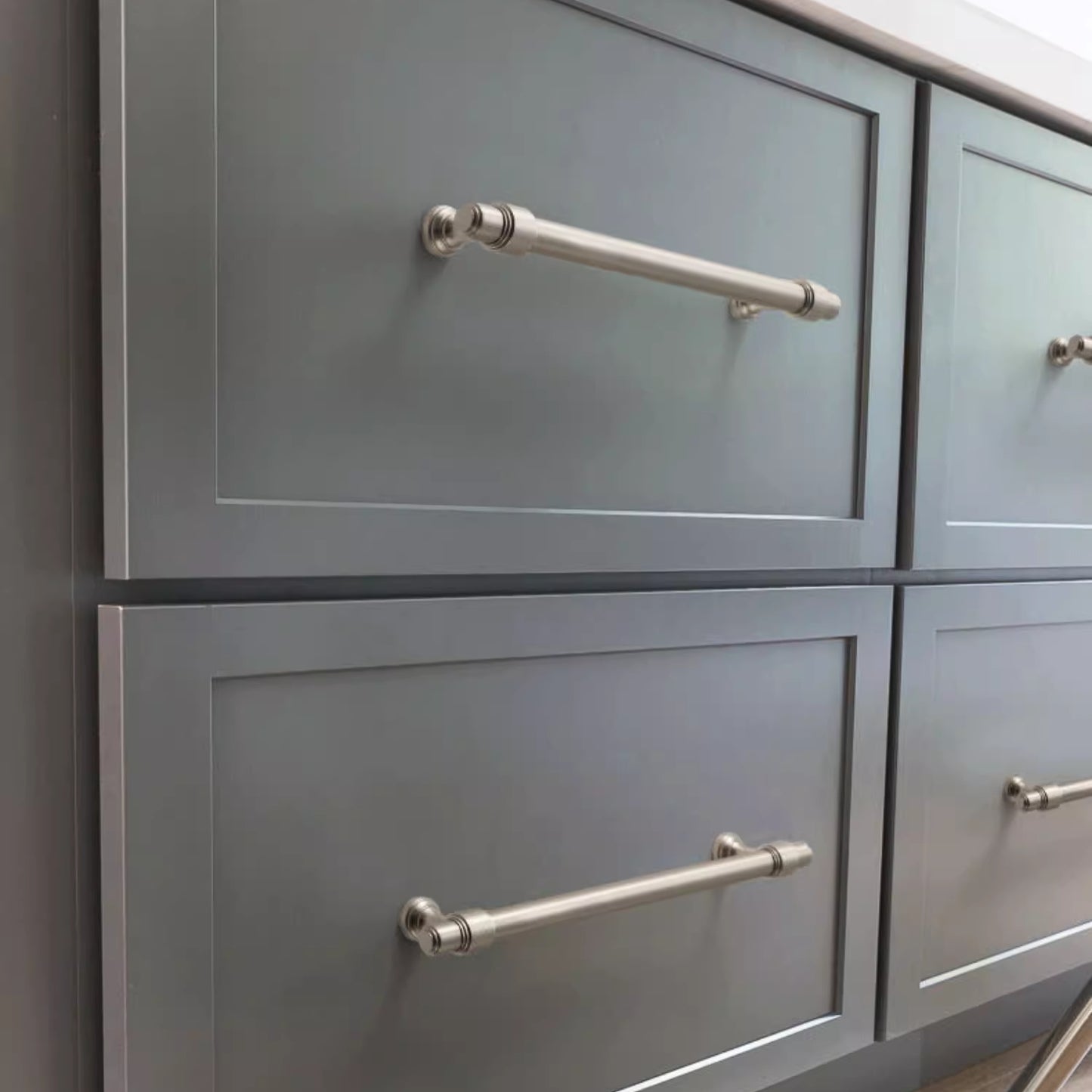 Minimalist Cabinet Bar Pulls, Solid Brass, Brushed Nickel, Modern Kitchen Hardware