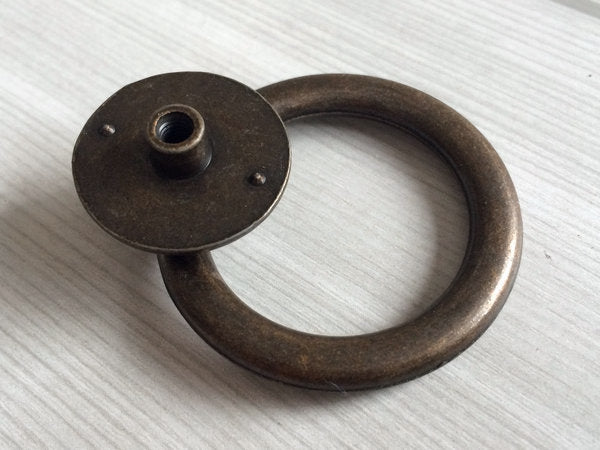 4.25" Drawer Pull Bail Drop Handles, Pendant Ring Knob, Antique Bronze Vintage Style