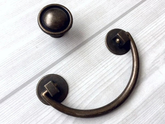 Poignées de tiroir à tirette de commode de 7,6 cm, bronze antique, entraxes de 76 mm
