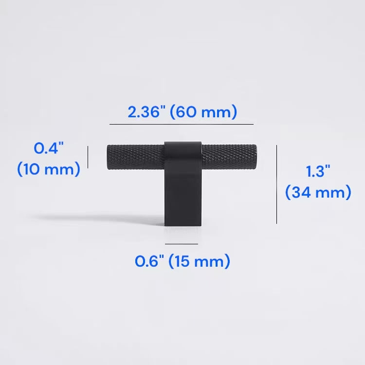 Knurled Cabinet Bar Pulls 96 128 224 320 mm, Brass / Matte Black, Sleek Modern Kitchen Hardware