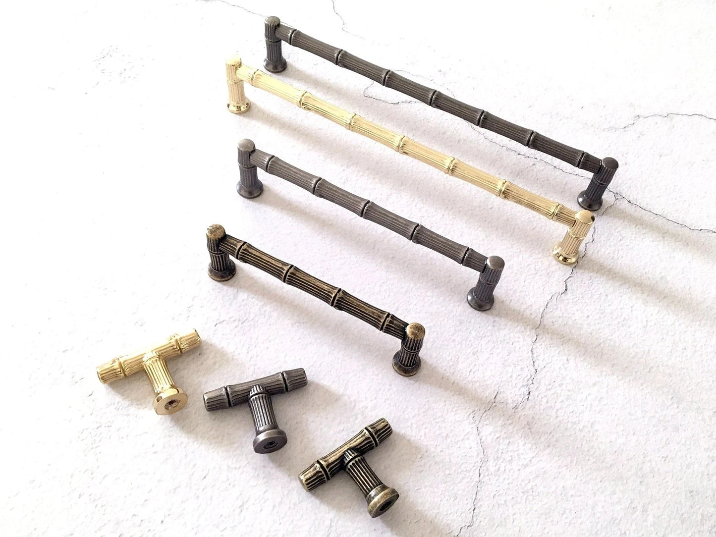Bamboo Drawer Pulls Cabinet Handle Lynns Hardware 96 128 192 mm Holes