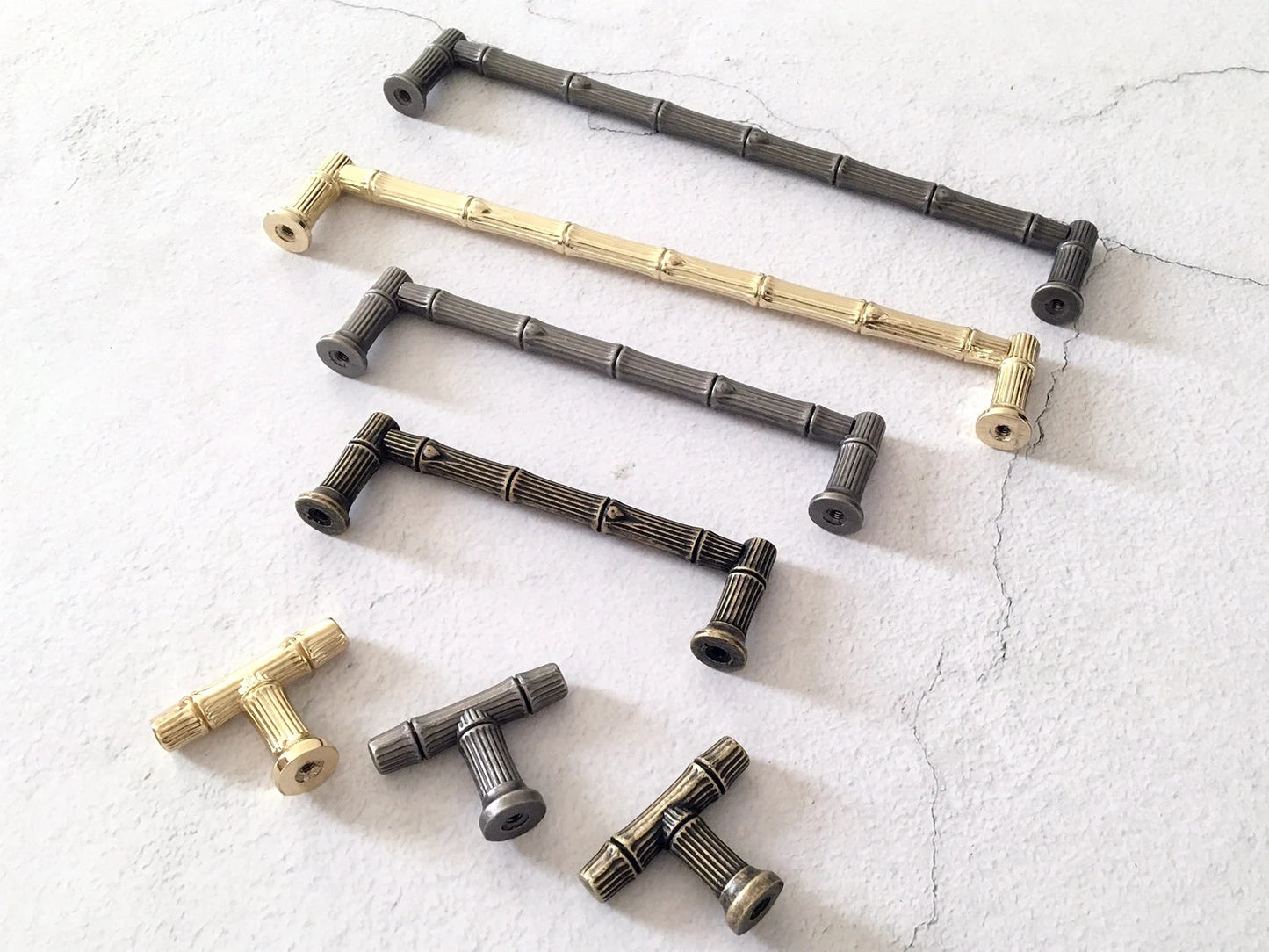 Bamboo Drawer Pulls Cabinet Handle Lynns Hardware 96 128 192 mm Holes