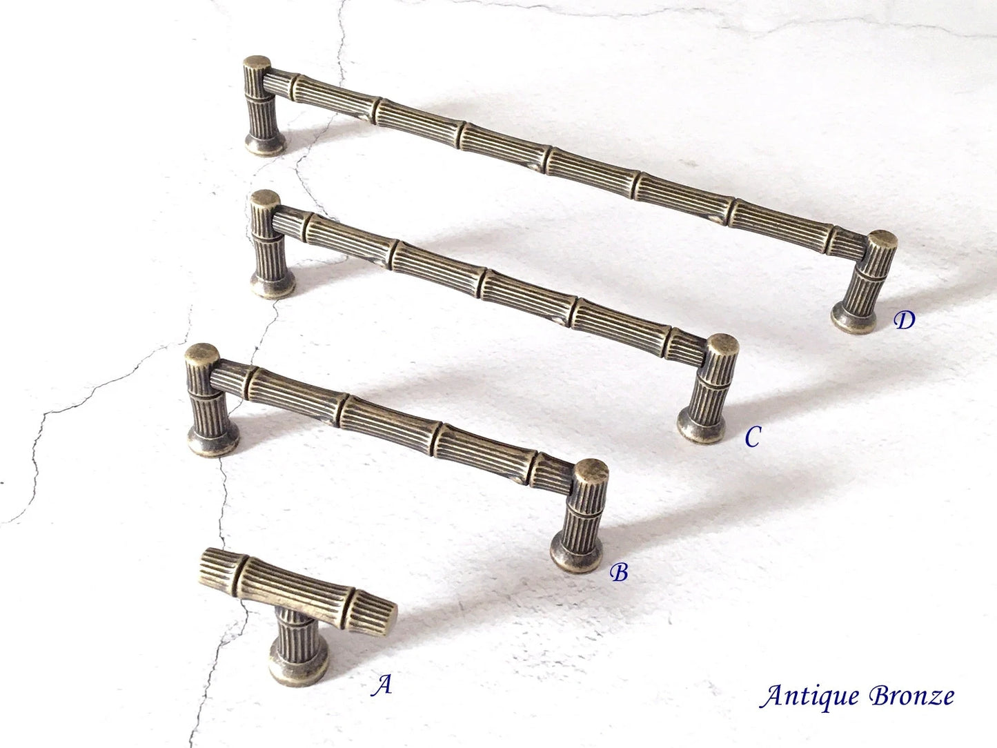 Bamboo Drawer Pulls Cabinet Handle Lynns Hardware 96 128 192 mm Holes