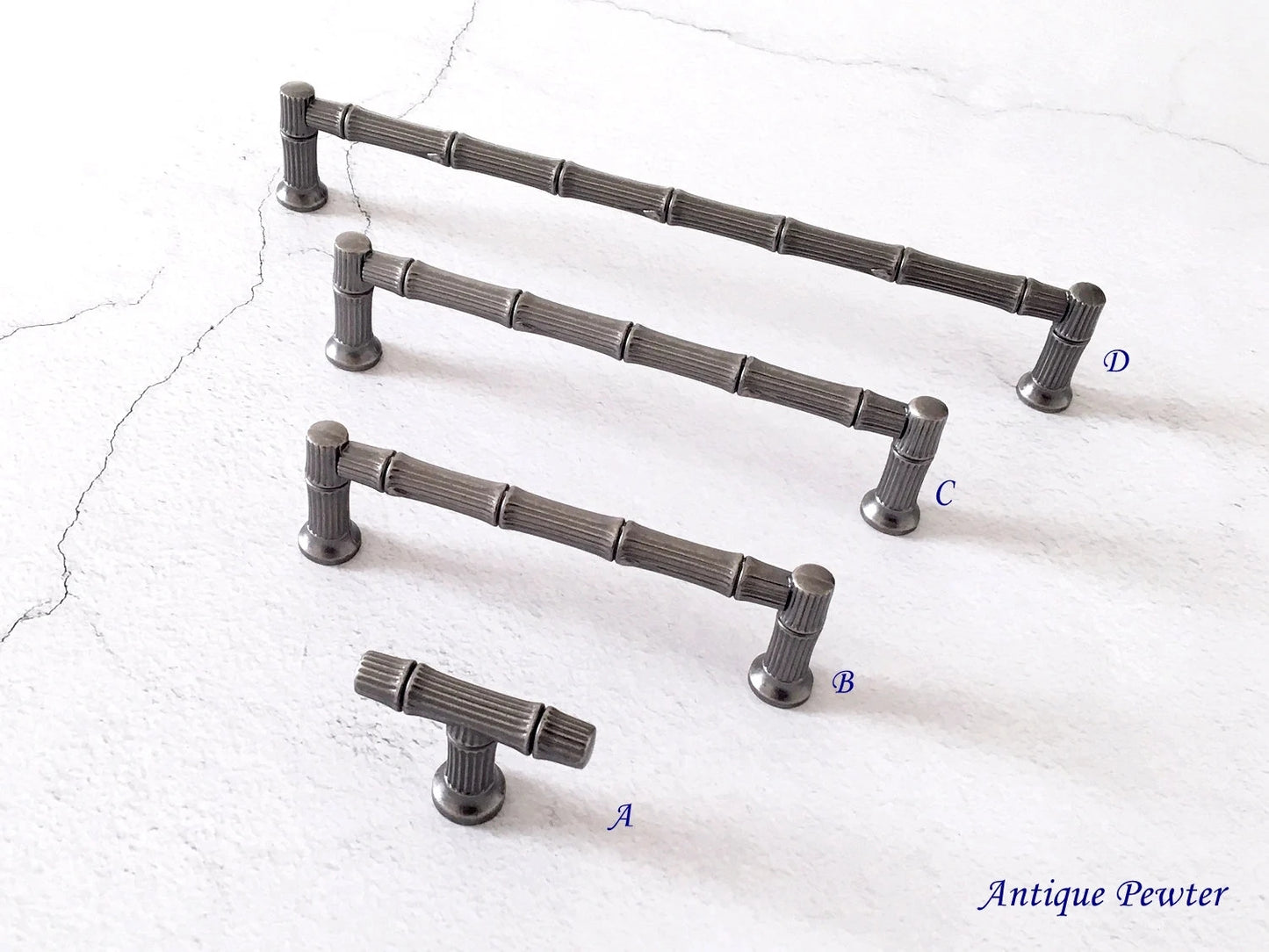 Bamboo Drawer Pulls Cabinet Handle Lynns Hardware 96 128 192 mm Holes