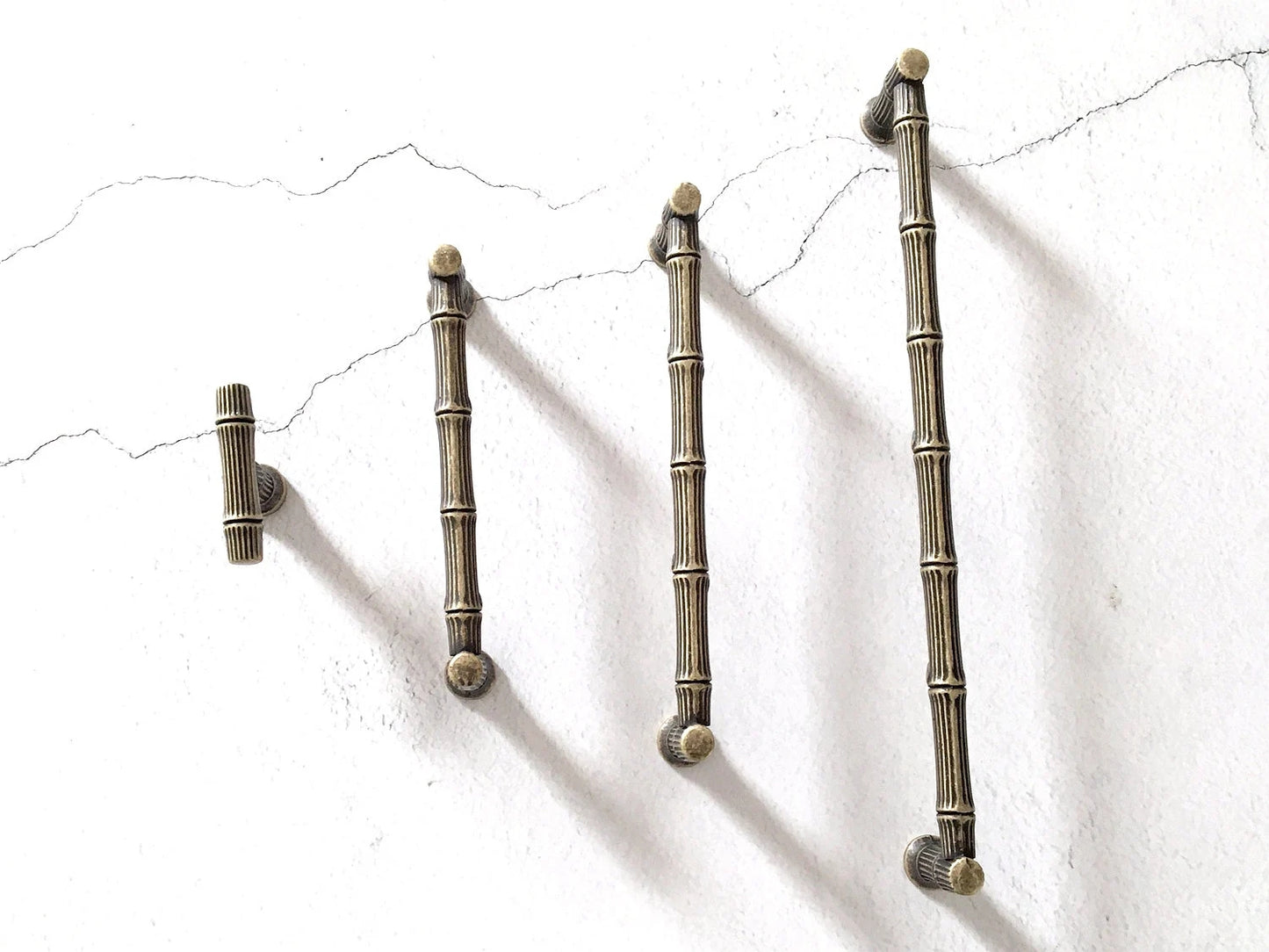 Bamboo Drawer Pulls Cabinet Handle Lynns Hardware 96 128 192 mm Holes