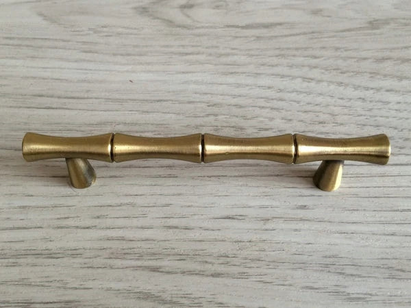 2.5" 3.75" 5" Bamboo Drawer Pull Cabinet Handle Brushed Bronze