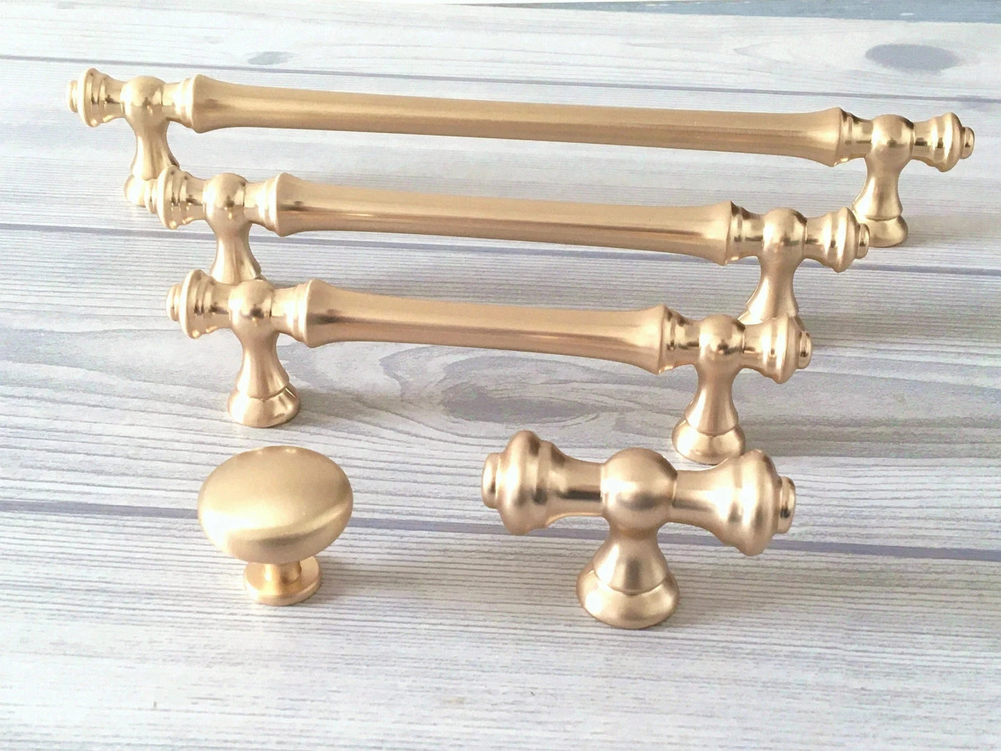 Brushed Gold Cabinet Pulls, Kitchen Hardware, 96 128 192 mm Centers