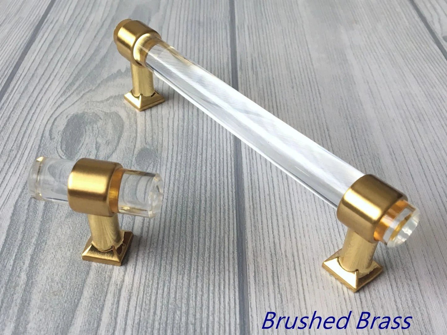 4" 4.25" 4.5" 4.75" Centers, Acrylic Drawer Pull Handles, Lucite Cabinet Hardware