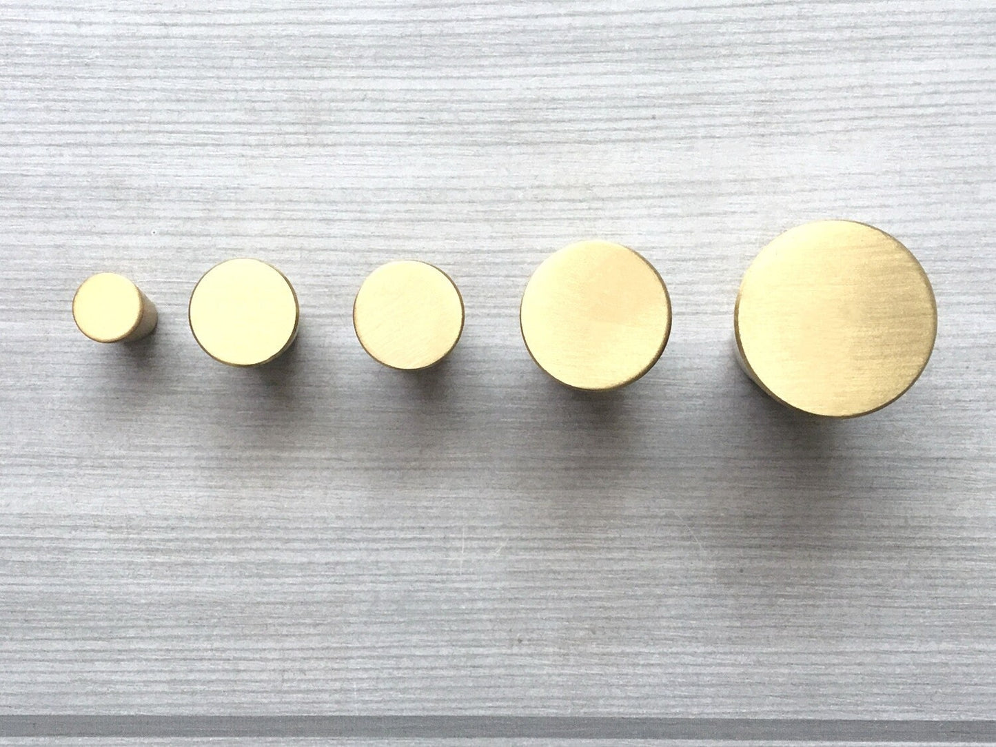 Tapered Brass Knob, Cone Drawer Pulls, Mid Century Modern Kitchen Hardware, Brushed Gold