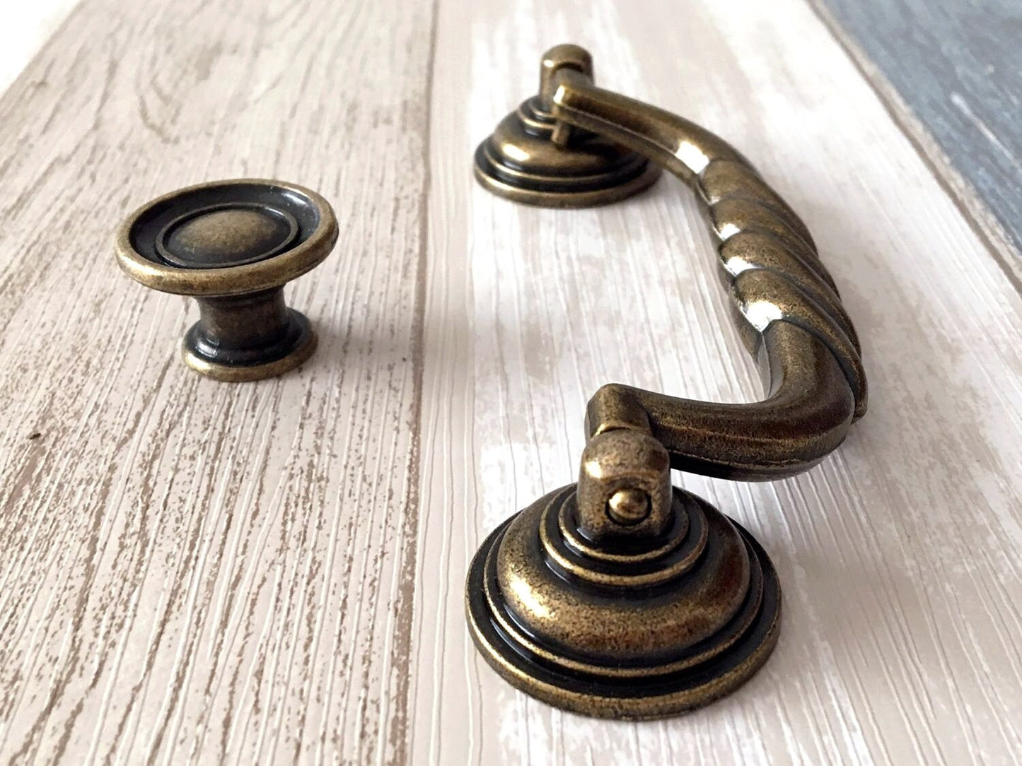 4 1/2" Bail Drawer Pull Handles Antique Bronze Drop Handle 4.5 Inch Centers