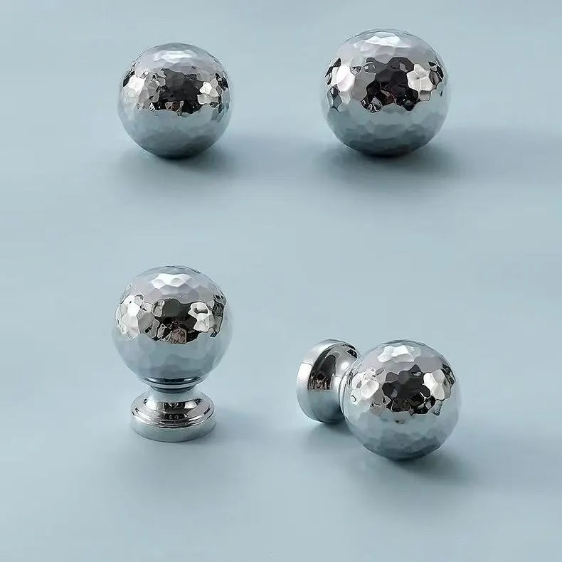 Hammered Brass Drawer Pulls, T Bar Cabinet Door Handles, Ball Knobs, Polished Chrome