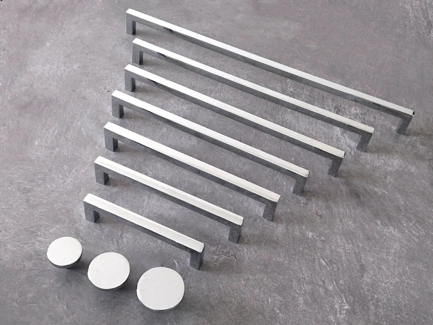 Minimalism Cabinet Handles, Half Moon Drawer Pulls, Polished Chrome, Kitchen Hardware