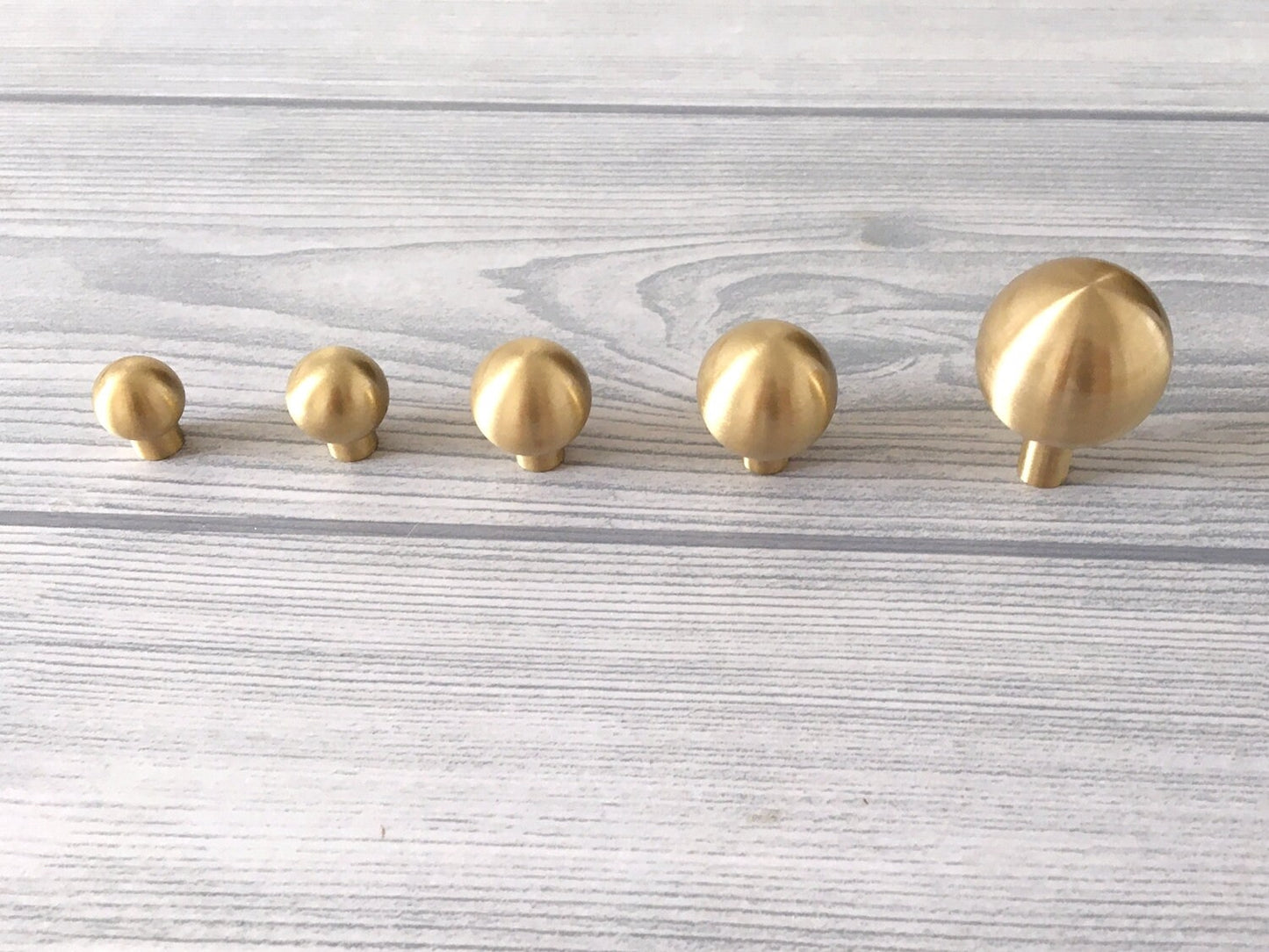 Brushed Gold Brass Ball Drawer Knob, Spherical Cabinet Pull, Solid Kitchen Hardware