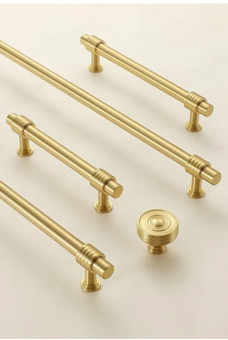 Brushed Brass Cabinet T Bar Handle Gold Vanity Pull, Kitchen Hardware