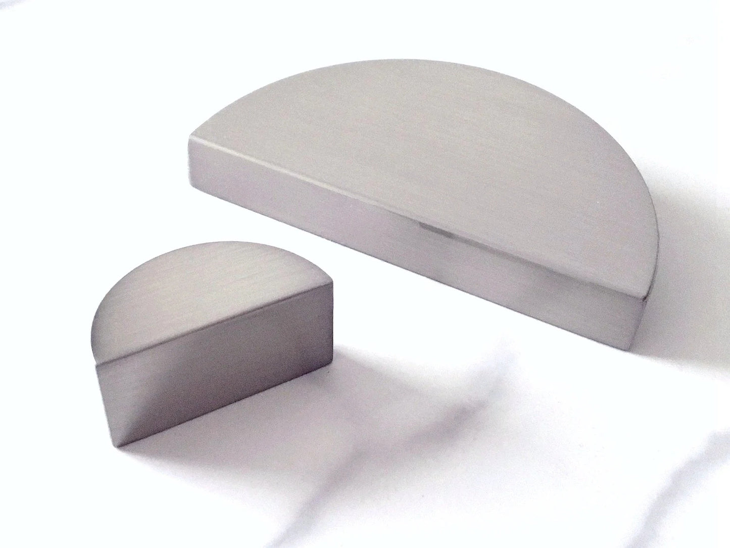 Nickel Slim Square Cabinet Handle, Half Moon Drawer Pull, Geometric Minimalist Kitchen Hardware