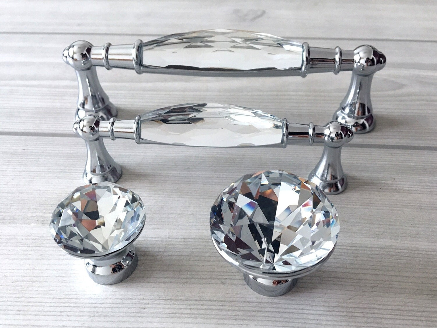 3.75" 5" Crystal Drawer Pull, Glass Cabinet Pulls, Modern Cupboard Handles