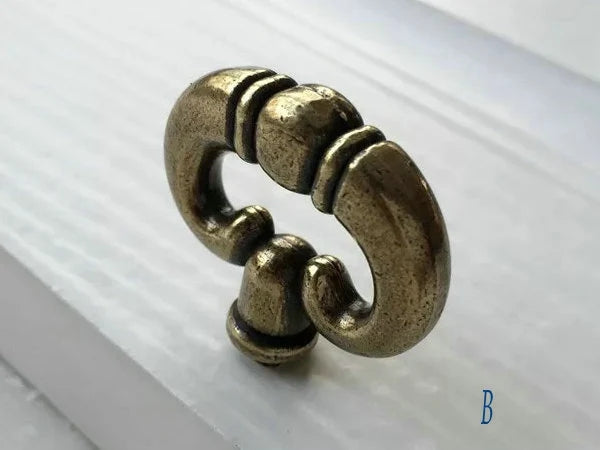 Vintage Style Drawer Pull, Ring Cabinet Knob, Antique Bronze, Rustic Hardware
