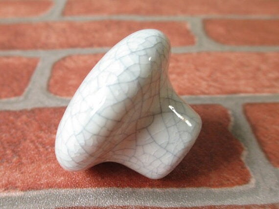 Crackle Ceramic Cabinet Knobs, Drawer Pulls, 1.25" and 1.5" Diameter