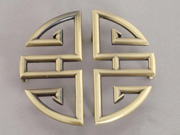 Oriental Drawer Pull Handles, Half Circle, Antique Bronze, Vintage style Kitchen Hardware