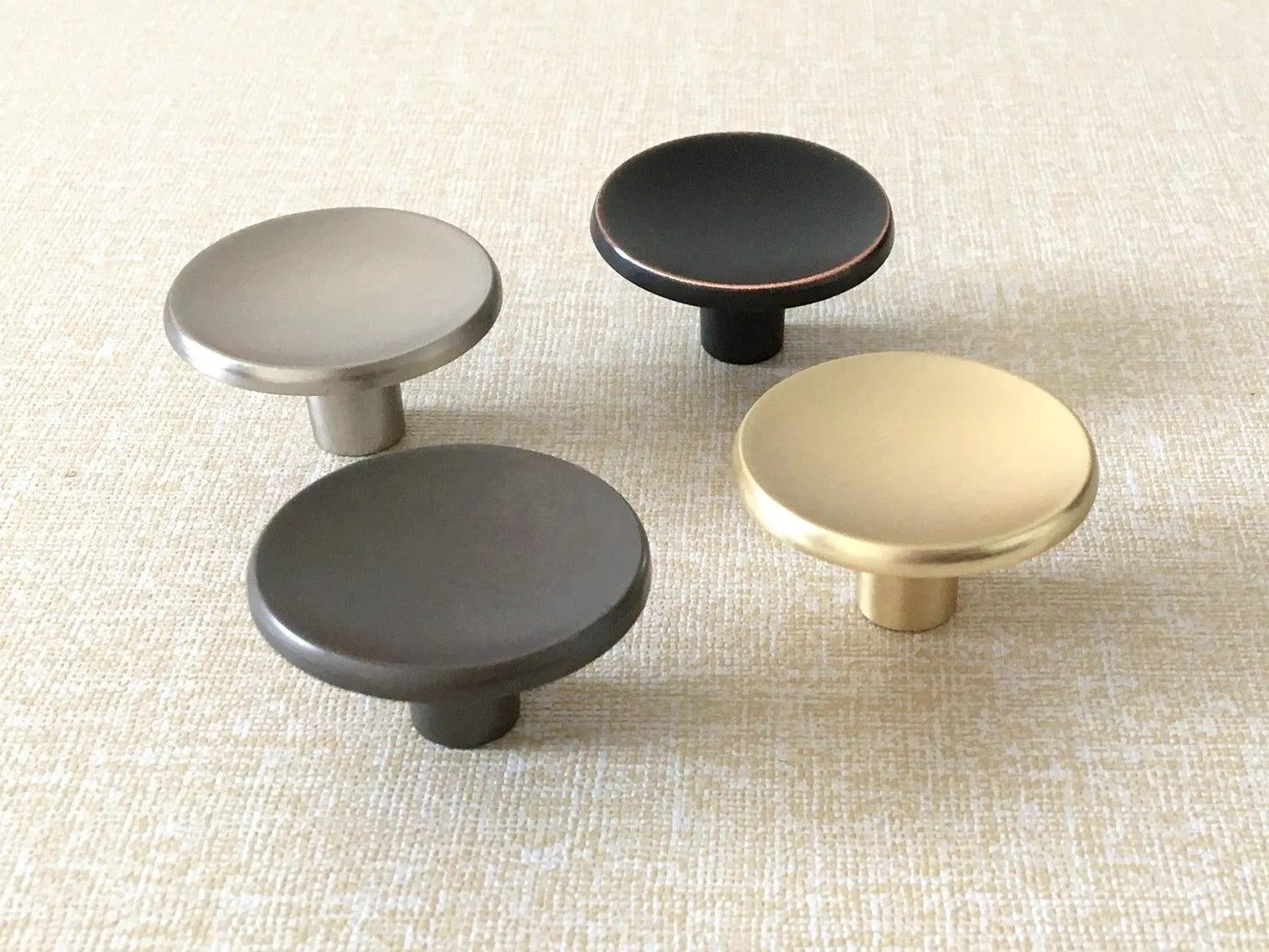 Concave Cabinet Knobs, Gold Circle Drawer Pulls, Black Copper Gray Nickel Gold