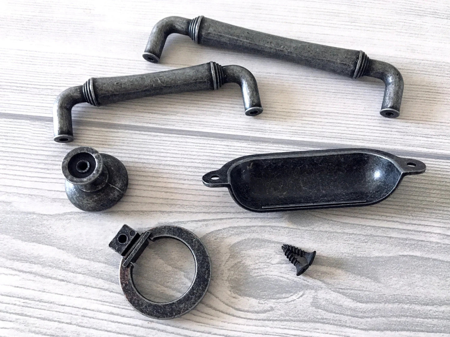 Antique Pewter Drawer Pulls Cabinet Handles