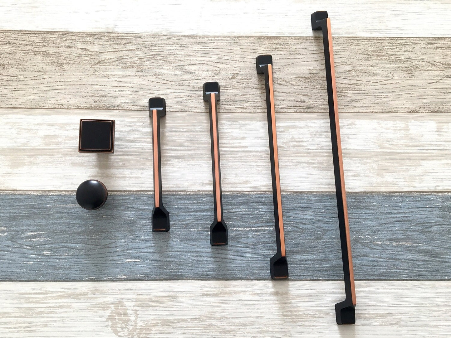 Cabinet Pull Handles Black Copper, Modern Mid Century, Kitchen Hardware