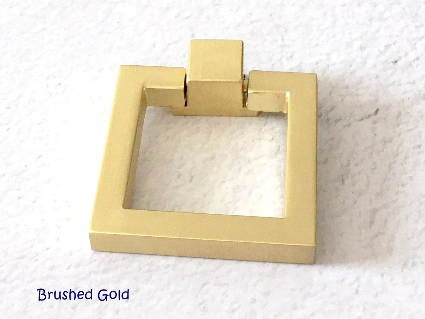 Square Ring Drawer Pull Cabinet knobs, Gold, Nickel, Bronze, Black, Modern Geometric Hardware