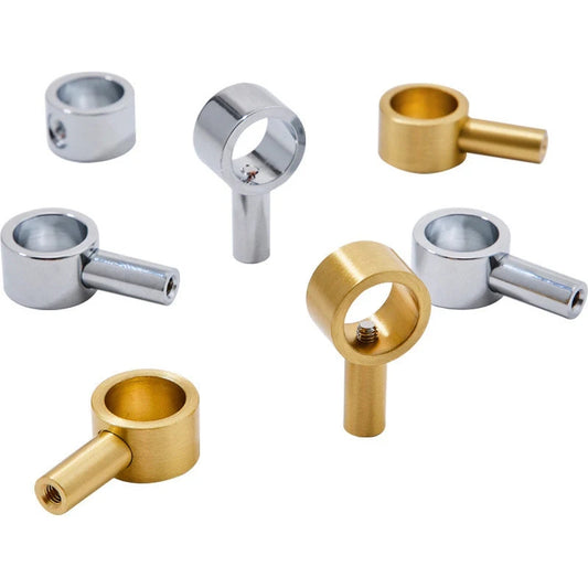 Brass Post Bracket for Lucite Handles and Wood Pulls, Brushed Gold, Polished Chrome