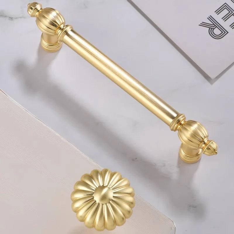 3.75" 5" 7.5" Brushed Gold Cabinet Pulls, Mid Century MCM Kitchen Hardware