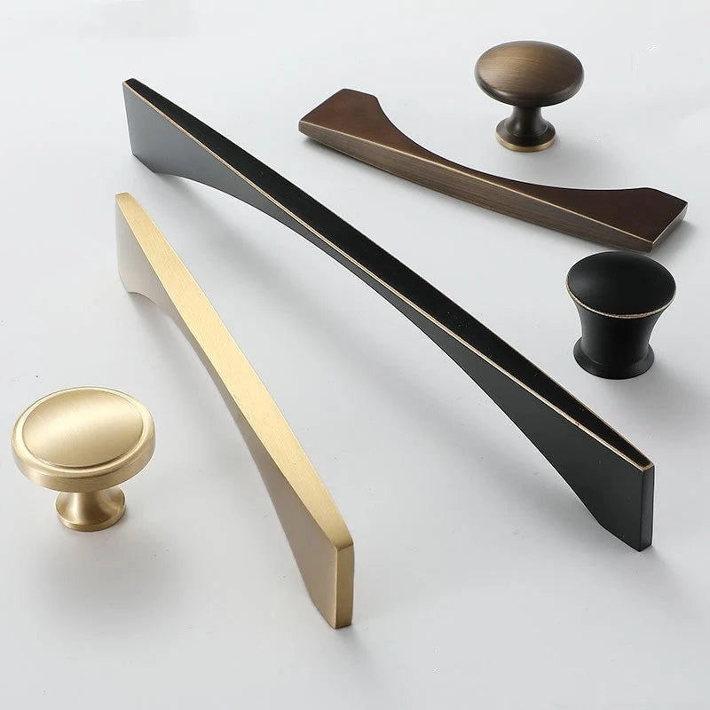 Brass Cabinet Handles, Black Gold Coffee Bronze, Drawer Pulls | Kitchen Hardware