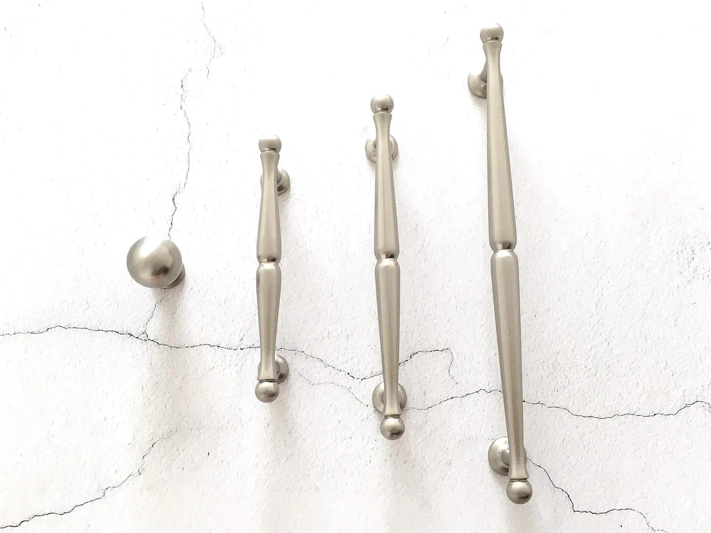 Brushed Nickel Cabinet Bar Handles, Kitchen Hardware, 3.75" 5" 7.5" Centers
