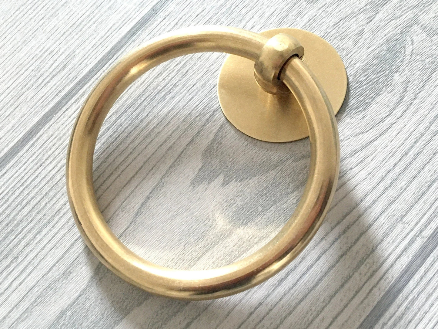 Dia 3.1" 80 mm Large Brass Drop Ring Drawer Pull Vintage Style, Unlaquered, Bronze Gold