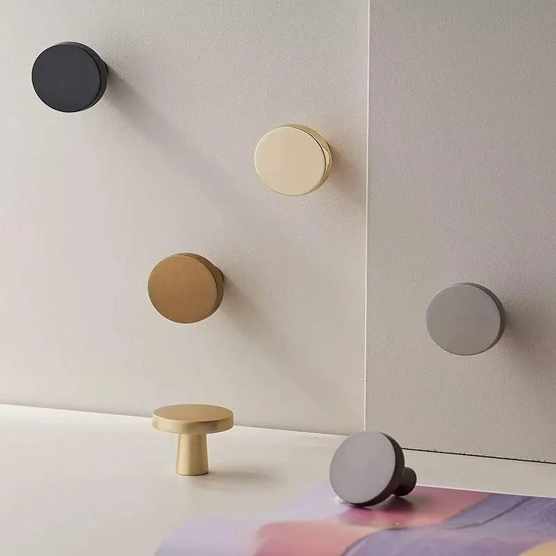 Disc Cabinet Knobs, Drawer Pulls, Gold Chrome Nickel Bronze Black Gray, Kitchen Hardware